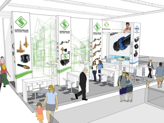 Messestand Grafik Design Druck Spannwände Montage