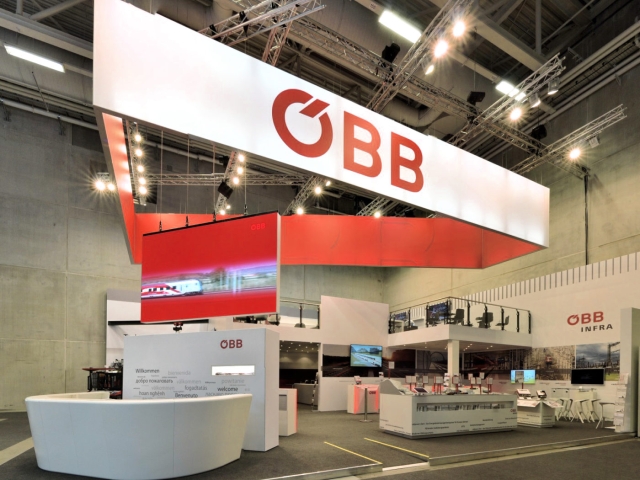 Messestand Grafik Design Druck Spannwände Montage